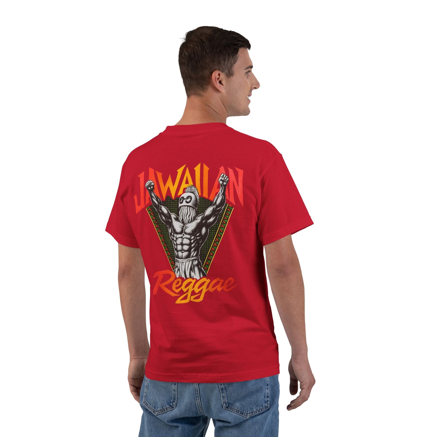 Jawaiian Strength Jawaiian Reggae Vintage Design 90s New Print Beefy-T®  Short-Sleeve T-Shirt