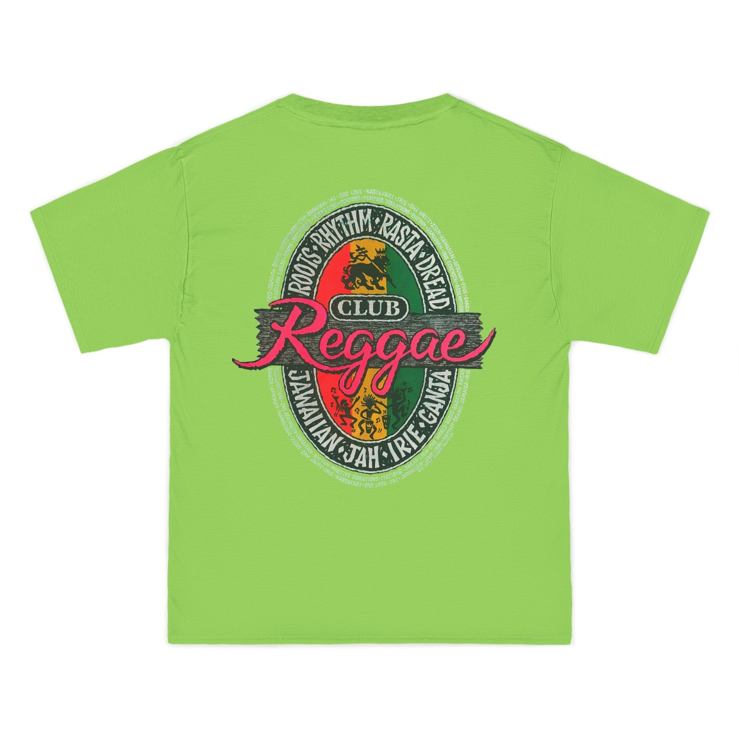 Jawaiian Strength Reggae Club Roots Rhythm Rasta Dread Jawaiian Jah Irie Ganja Vintage Design 90s New Print Beefy-T®  Short-Sleeve T-Shirt