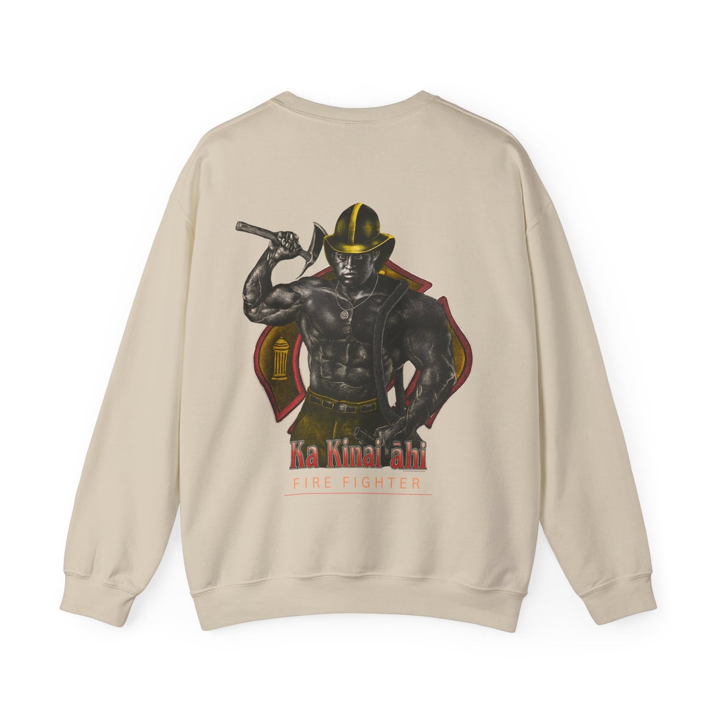 Hawaiian Strength Fire Fighter Ka Kainai ahi Vintage Design 90s New Print Unisex Heavy Blend™ Crewneck Sweatshirt