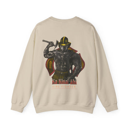 Hawaiian Strength Fire Fighter Ka Kainai ahi Vintage Design 90s New Print Unisex Heavy Blend™ Crewneck Sweatshirt