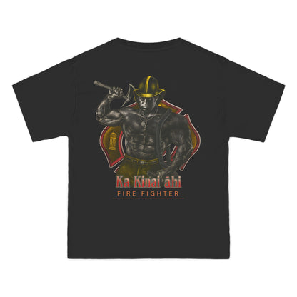 Hawaiian Strength Fire Fighter Ka Kainai ahi Vintage Design 90s New Print Beefy-T®  Short-Sleeve T-Shirt