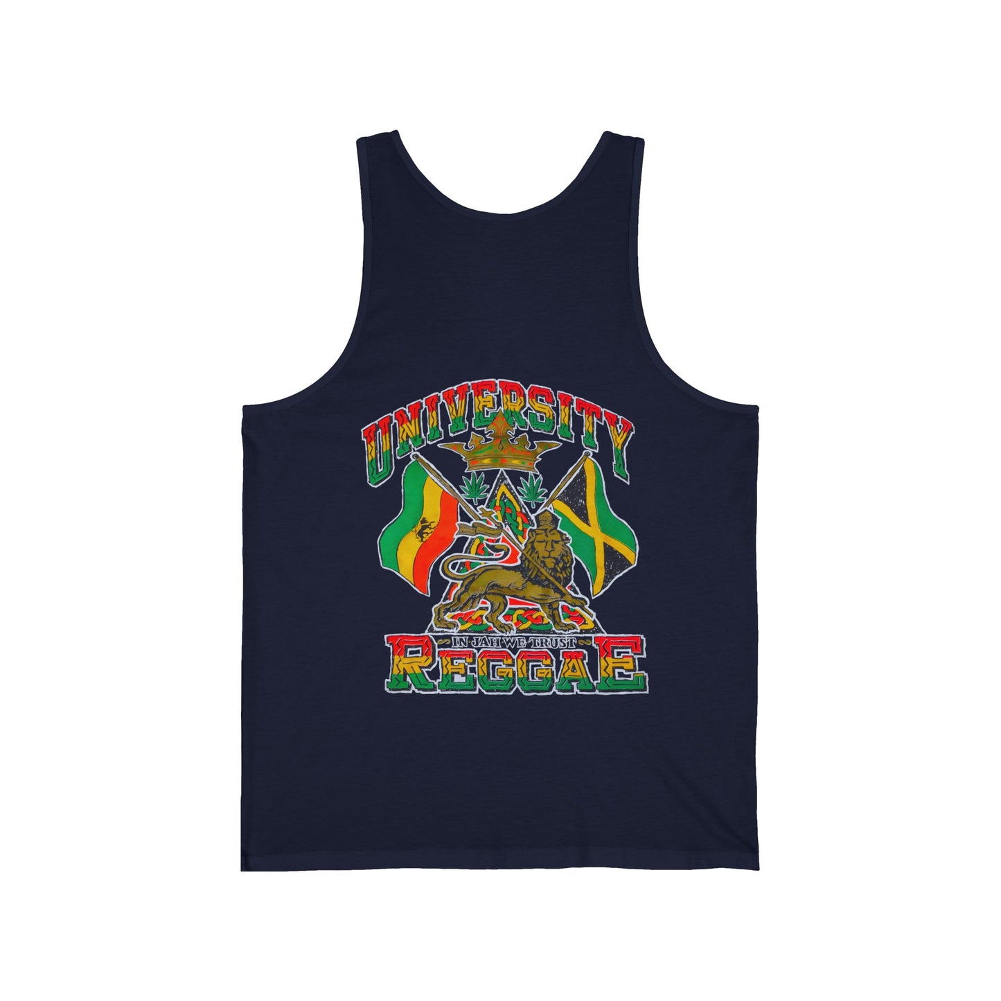 Jawaiian Strength University Reggae In Jah We Trust Vintage Design 90s New Print Unisex Jersey Tank