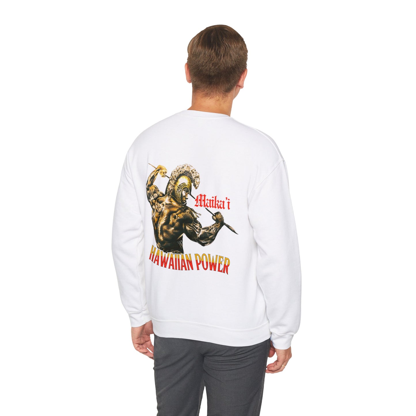 Hawaiian Strength Maika'i Hawaiian Power Vintage Design 90s New Print Unisex Heavy Blend™ Crewneck Sweatshirt