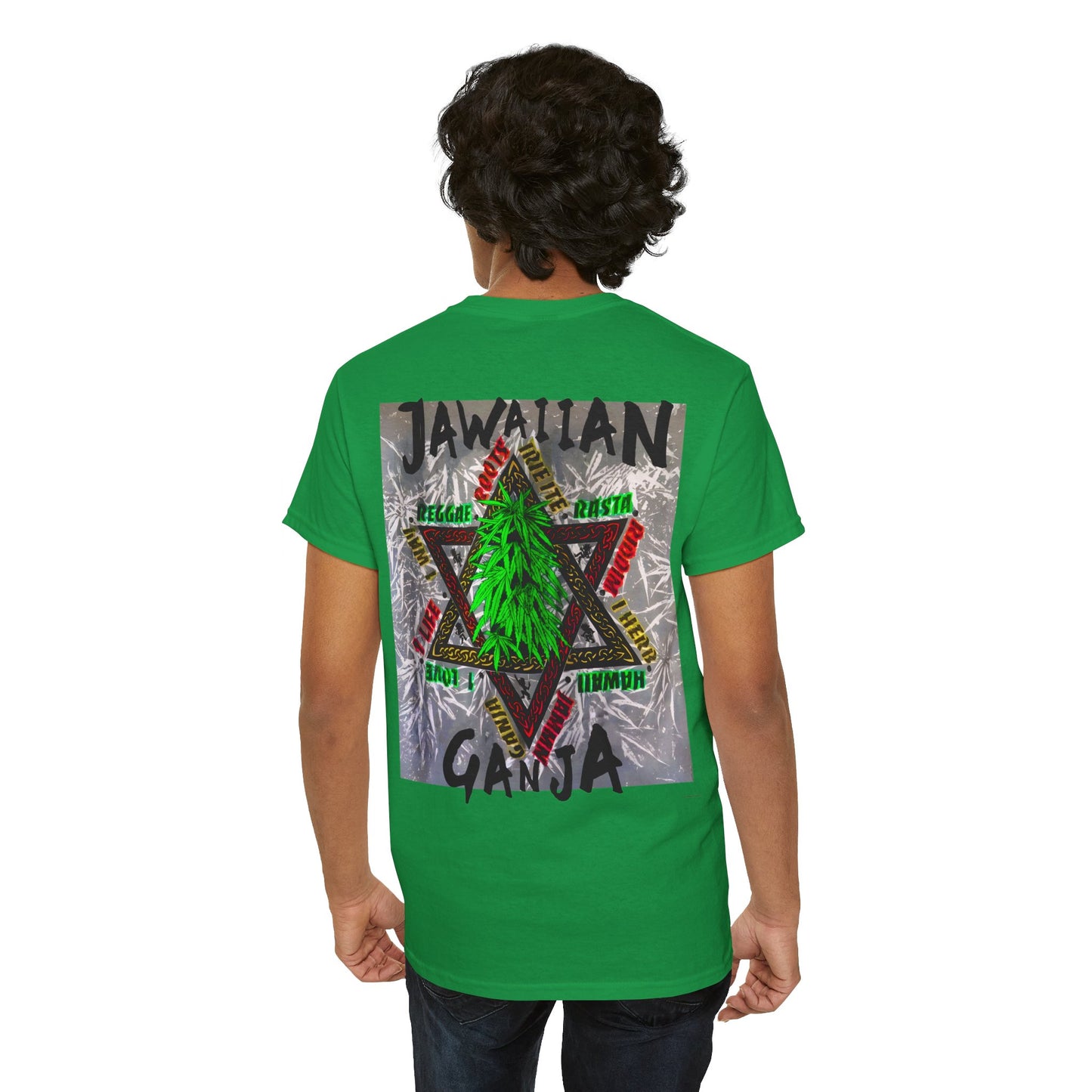 Jawaiian Strength Jawaiian Ganja Vintage Design 90s New Print T-shirt Unisex Heavy Cotton Tee