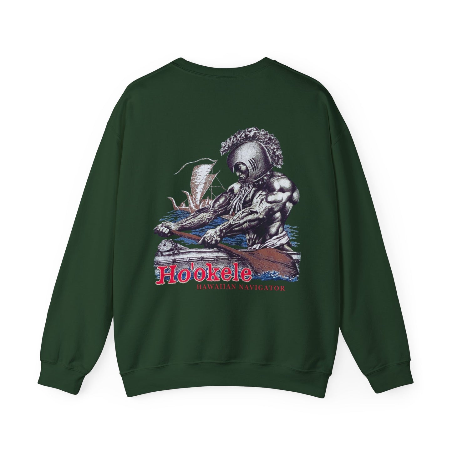 Hawaiian Strength Ho'okele Hawaiian Navigator Vintage Design 90s New Print Unisex Heavy Blend™ Crewneck Sweatshirt