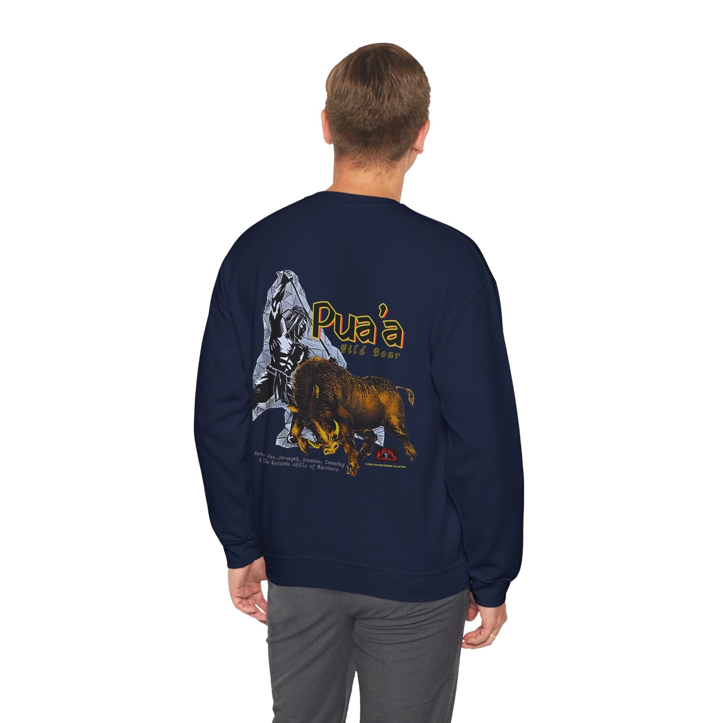 Local Strength Pua'a Wild Boar Vintage Design 90s New Print Unisex Heavy Blend™ Crewneck Sweatshirt