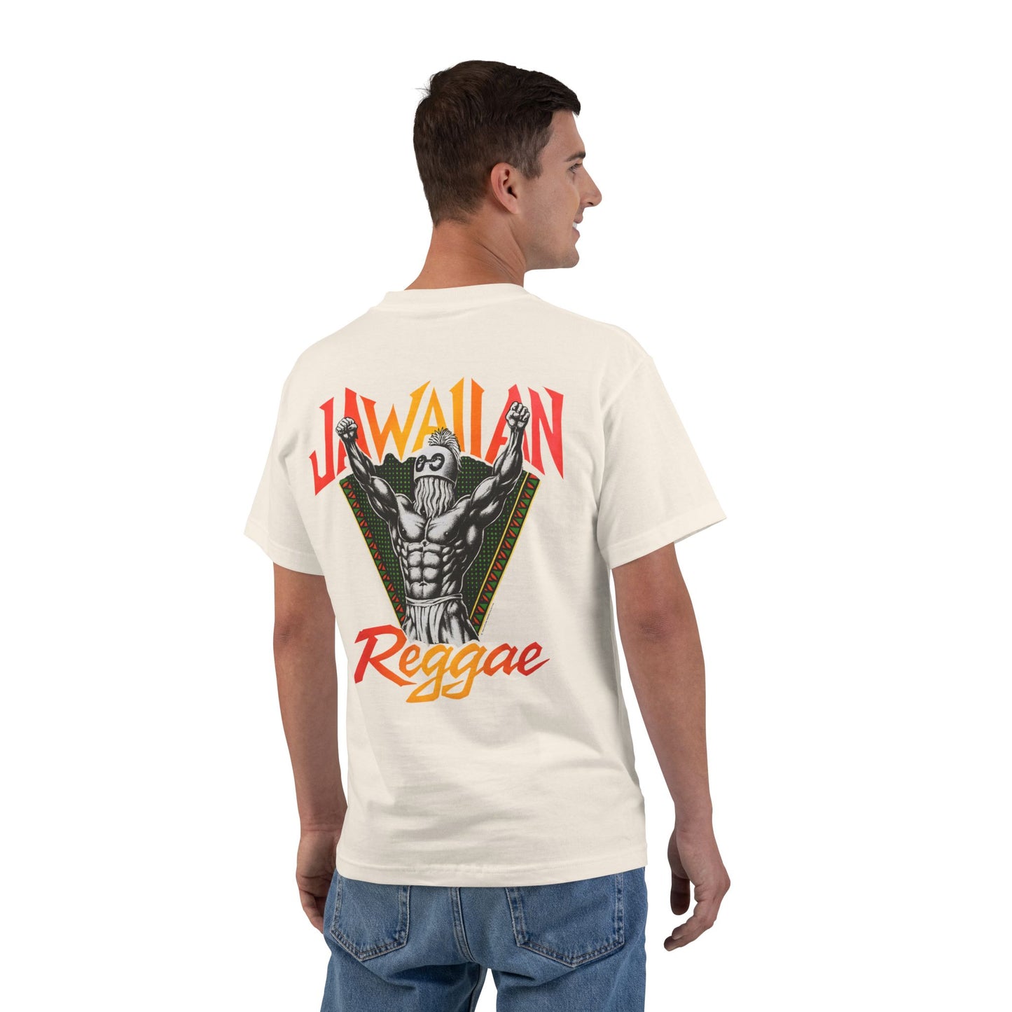 Jawaiian Strength Jawaiian Reggae Vintage Design 90s New Print Beefy-T®  Short-Sleeve T-Shirt