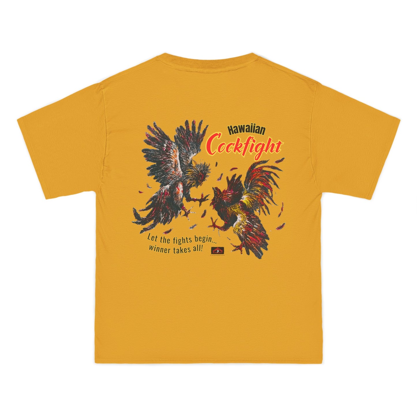 Hawaiian Strength Hawaiian Cockfight Vintage Design 90s New Print Beefy-T®  Short-Sleeve T-Shirt