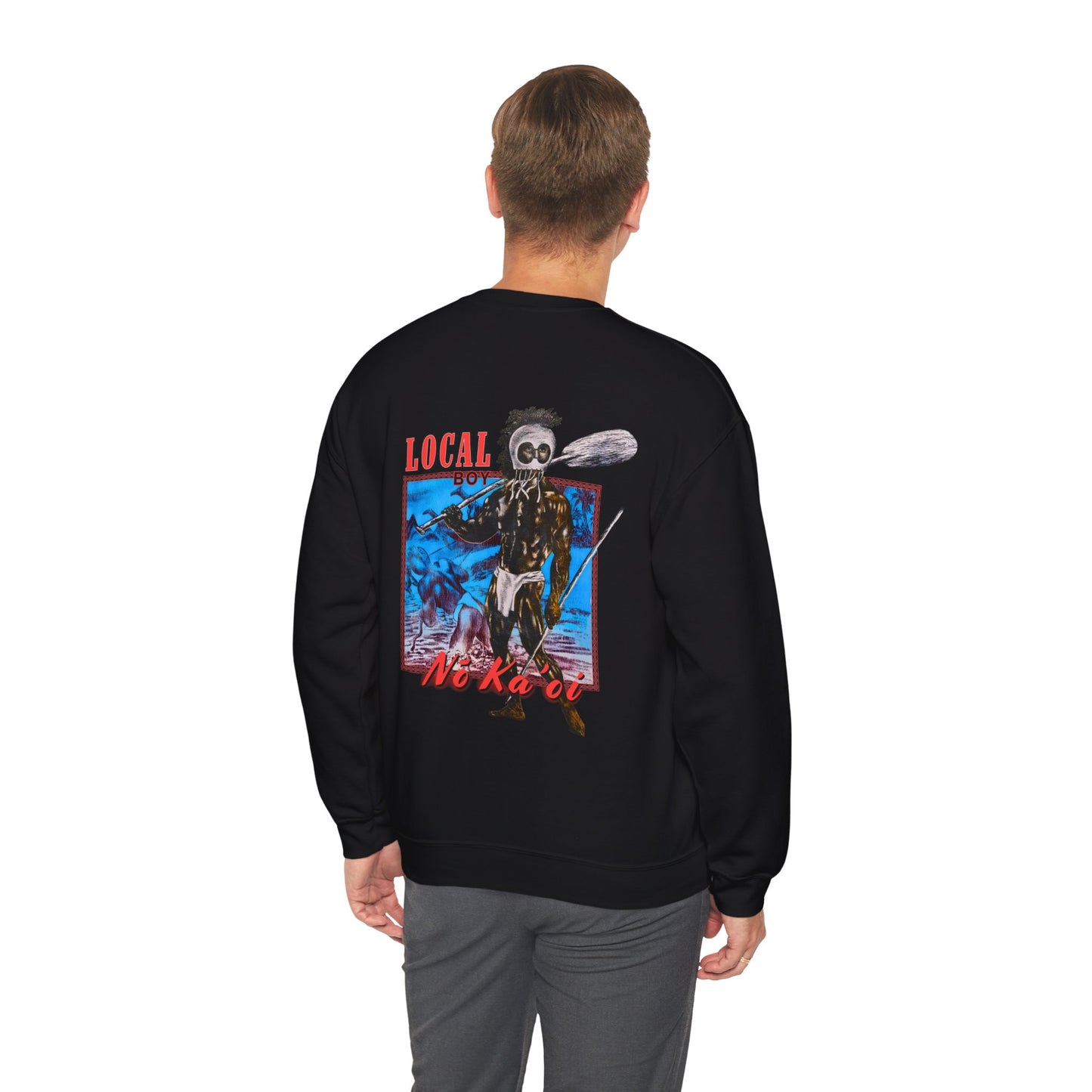 Hawaiian Strength Local Boy No Ka'oi Vintage Design 90s New Print Unisex Heavy Blend™ Crewneck Sweatshirt