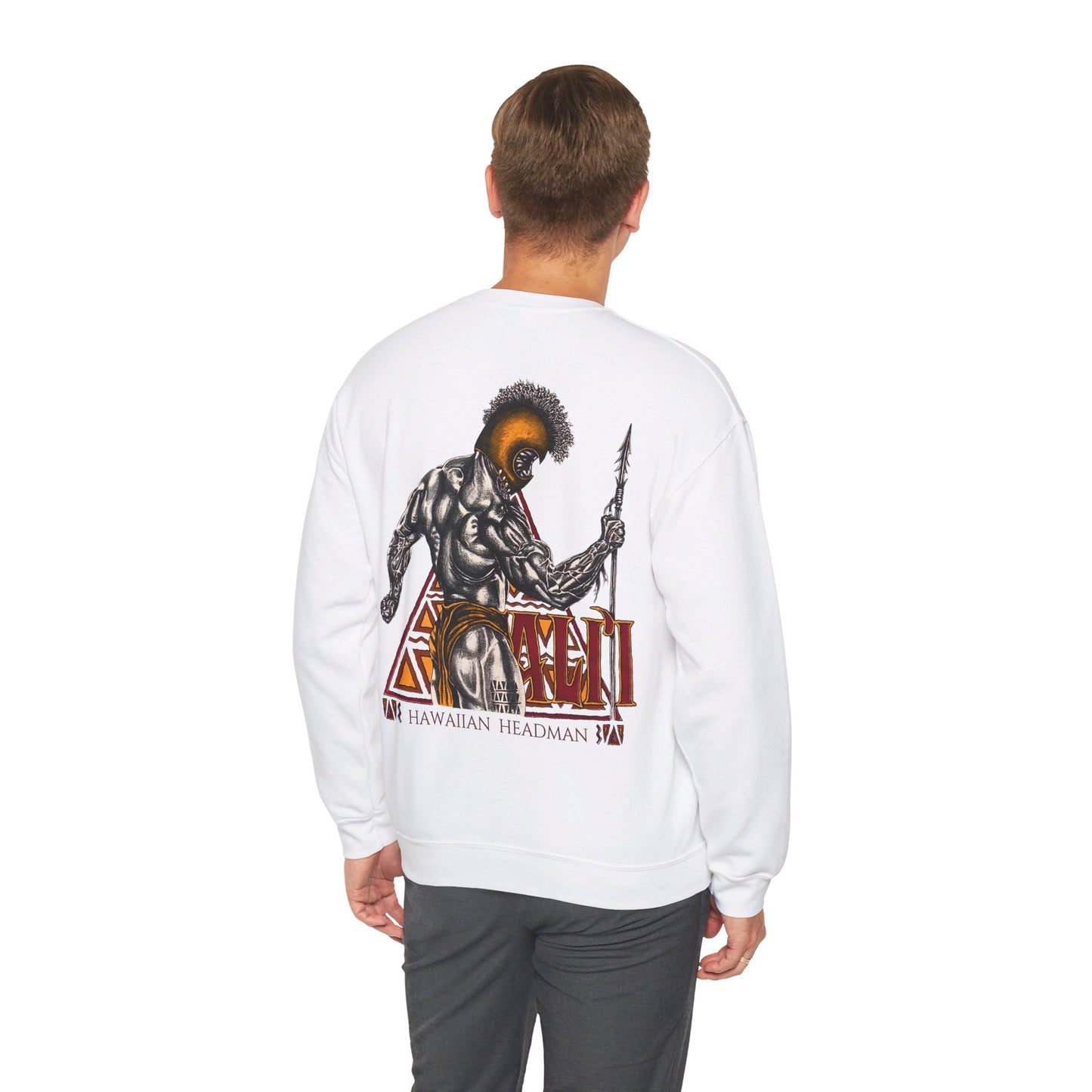 Hawaiian Strength Ali'i Hawaiian Headman Vintage Design 90s New Print Unisex Heavy Blend™ Crewneck Sweatshirt