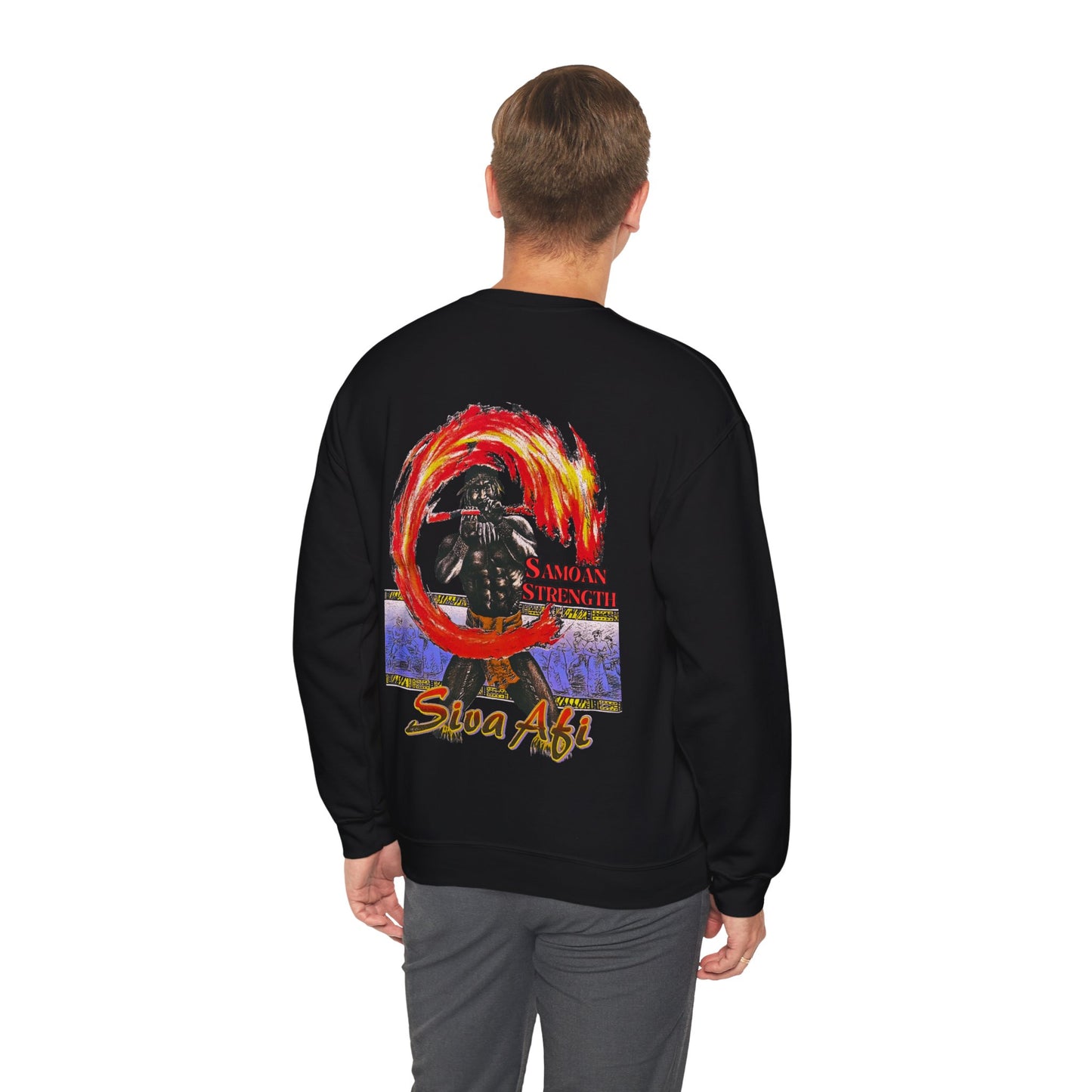 Samoan Strength Siva Afi Vintage Design 90s New Print Unisex Heavy Blend™ Crewneck Sweatshirt