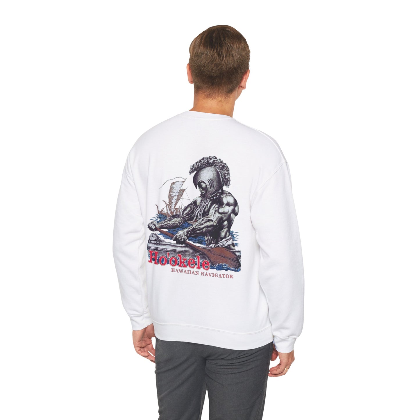 Hawaiian Strength Ho'okele Hawaiian Navigator Vintage Design 90s New Print Unisex Heavy Blend™ Crewneck Sweatshirt