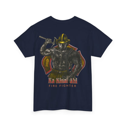 Hawaiian Strength Fire Fighter Ka Kainai ahi Vintage Design 90s New Print Unisex Heavy Cotton Tee