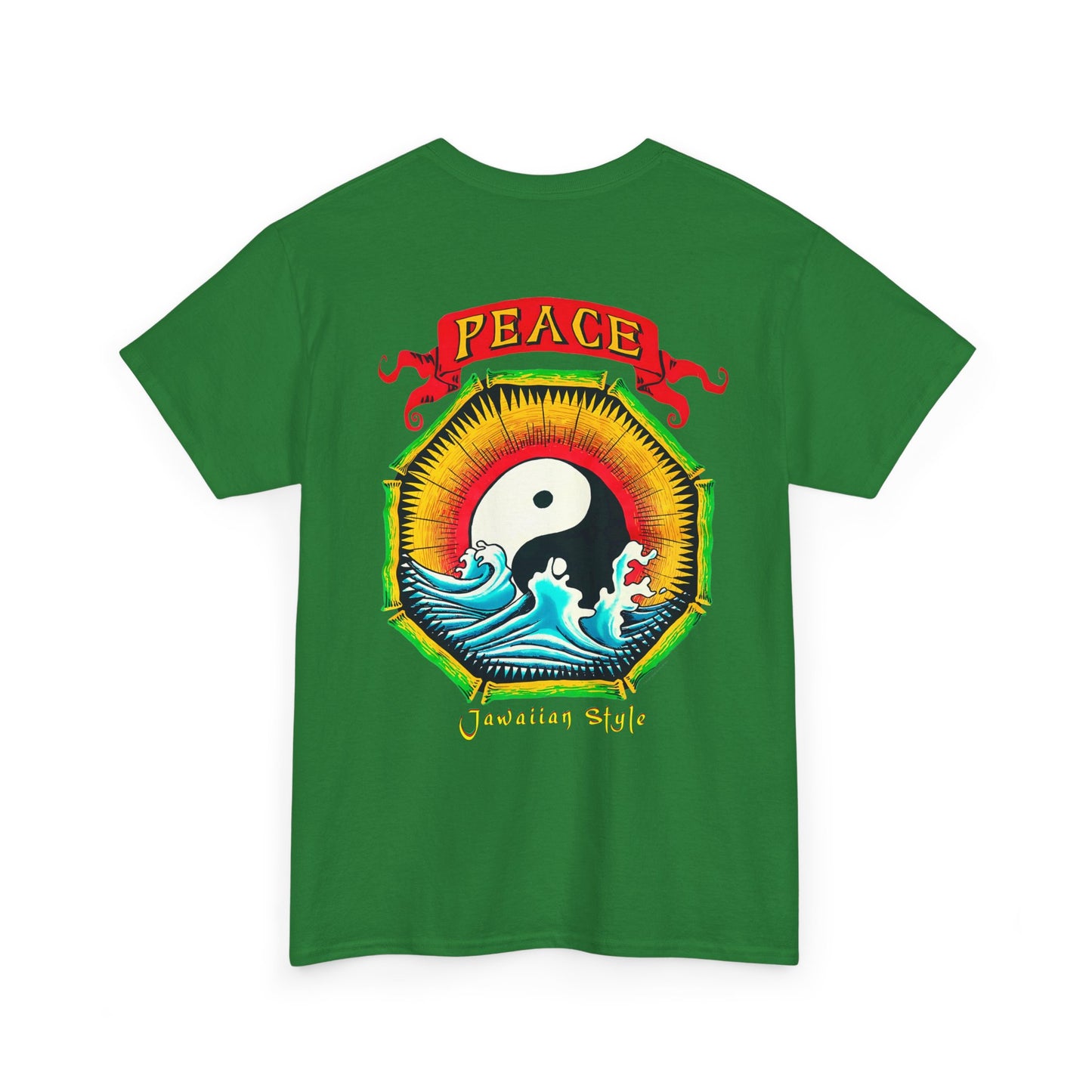 Jawaiian Strength Peace Jawaiian Style Vintage Design 90s New Print Unisex Heavy Cotton Tee