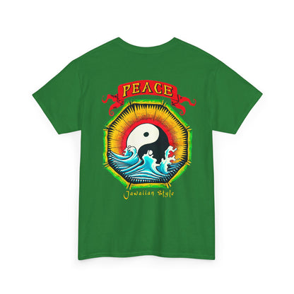 Jawaiian Strength Peace Jawaiian Style Vintage Design 90s New Print Unisex Heavy Cotton Tee