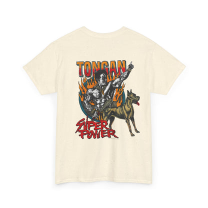 Local Strength Tongan Super Power Vintage 90s Design New Print Unisex Heavy Cotton Tee