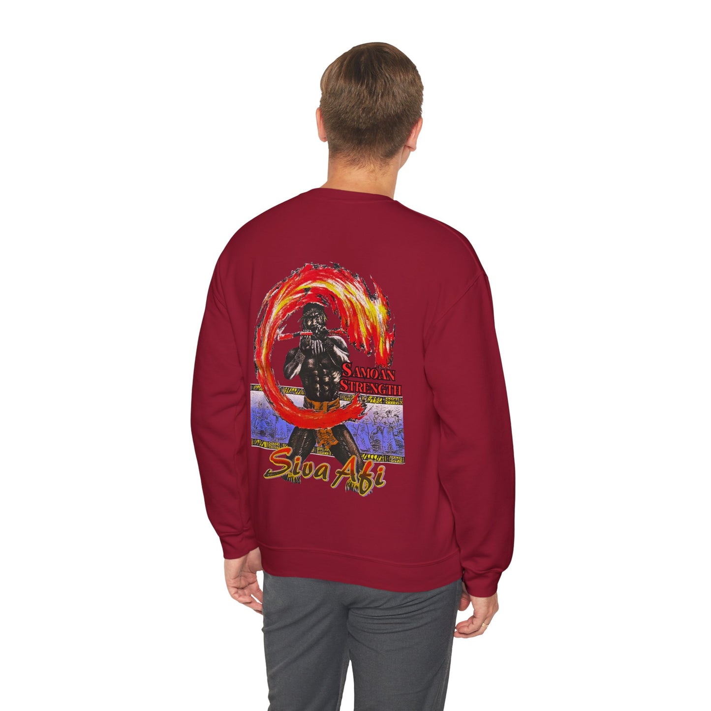 Samoan Strength Siva Afi Vintage Design 90s New Print Unisex Heavy Blend™ Crewneck Sweatshirt