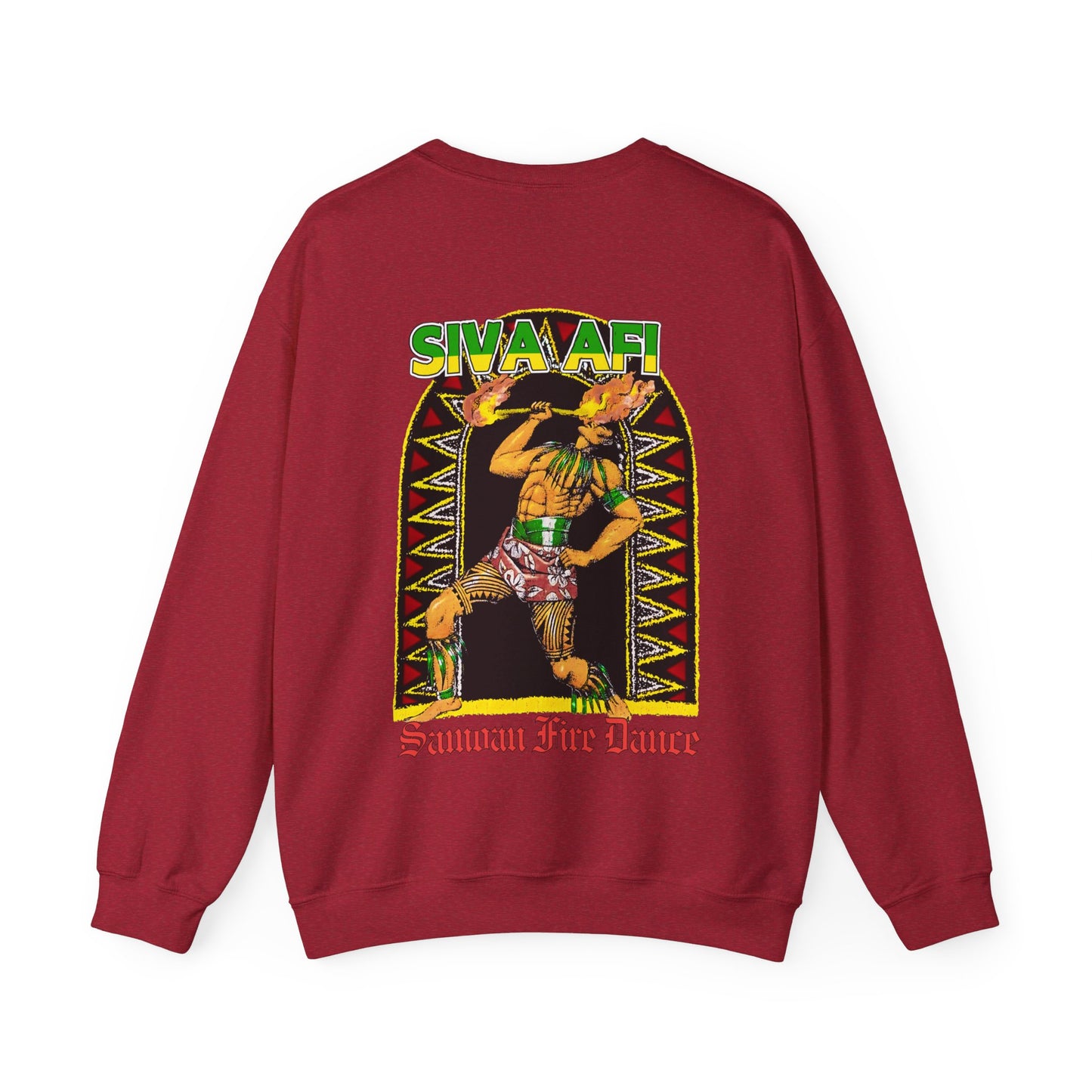 Samoan Strength Siva Afi Samoan Fire Dance Vintage Design 90s New Print Unisex Heavy Blend™ Crewneck Sweatshirt