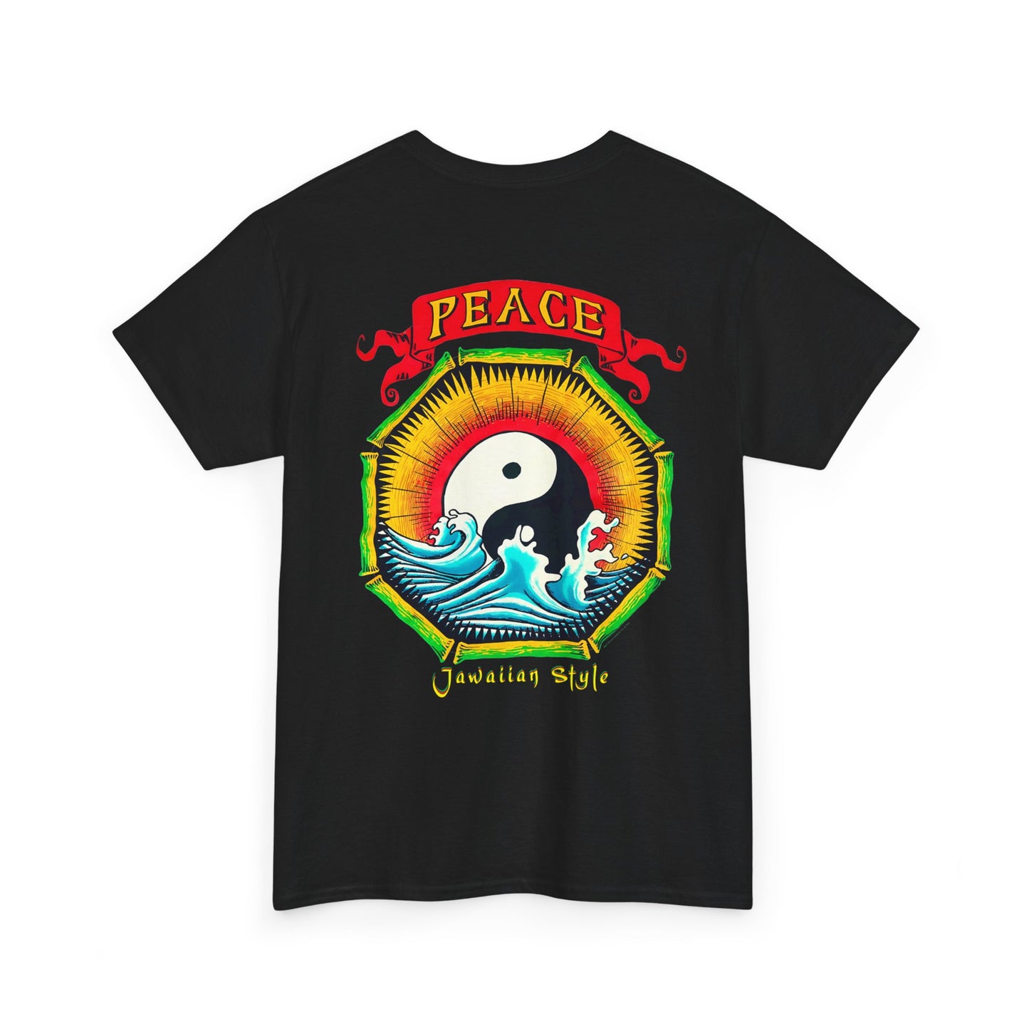 Jawaiian Strength Peace Jawaiian Style Vintage Design 90s New Print Unisex Heavy Cotton Tee