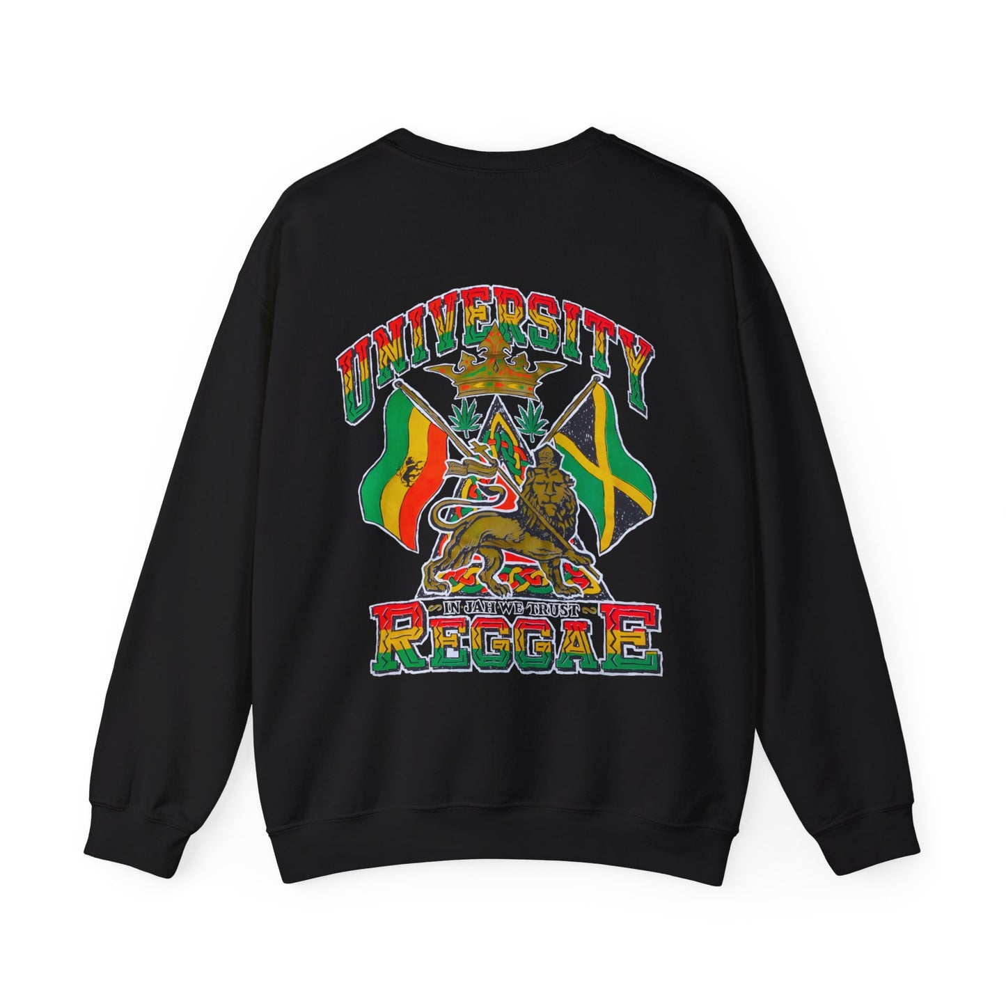 Jawaiian Strength University Reggae In Jah We Trust Vintage Design 90s New Print Unisex Heavy Blend™ Crewneck Sweatshirt