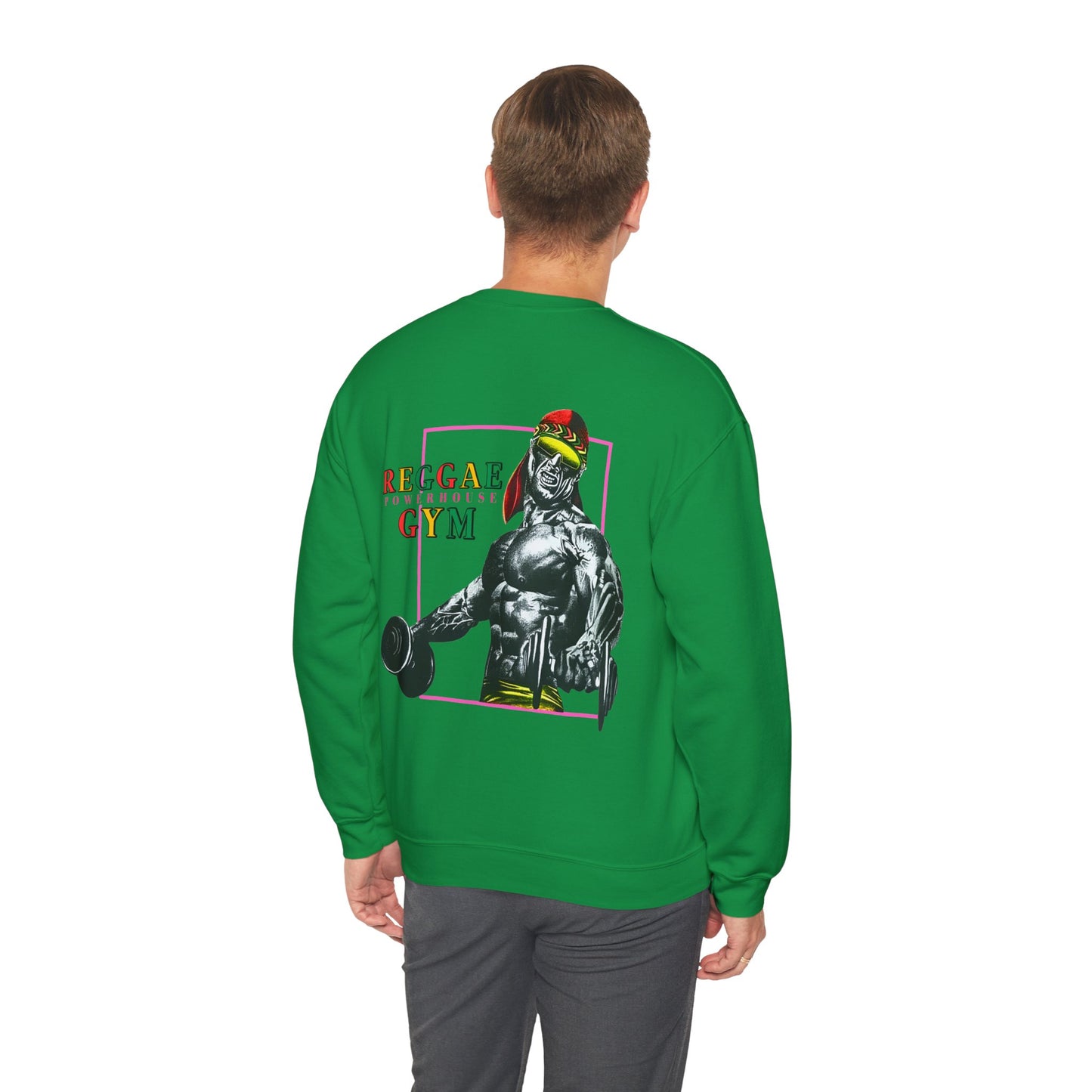 Jawaiian Strength Reggae Powerhouse Gym Vintage Design 90s New Print Unisex Heavy Blend™ Crewneck Sweatshirt