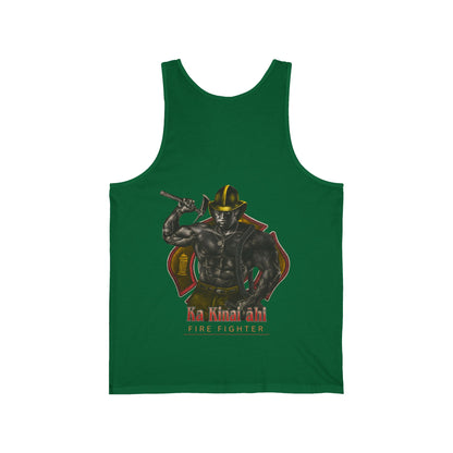 Hawaiian Strength Fire Fighter Ka Kainai ahi Vintage Design 90s New Print Unisex Jersey Tank