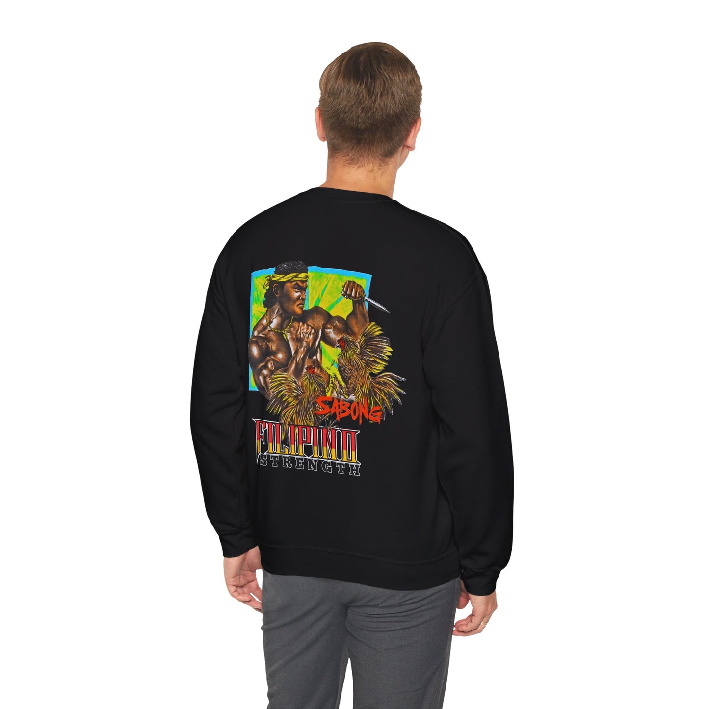 Filipino Strength Sabong Vintage Design 90s New Print Unisex Heavy Blend™ Crewneck Sweatshirt