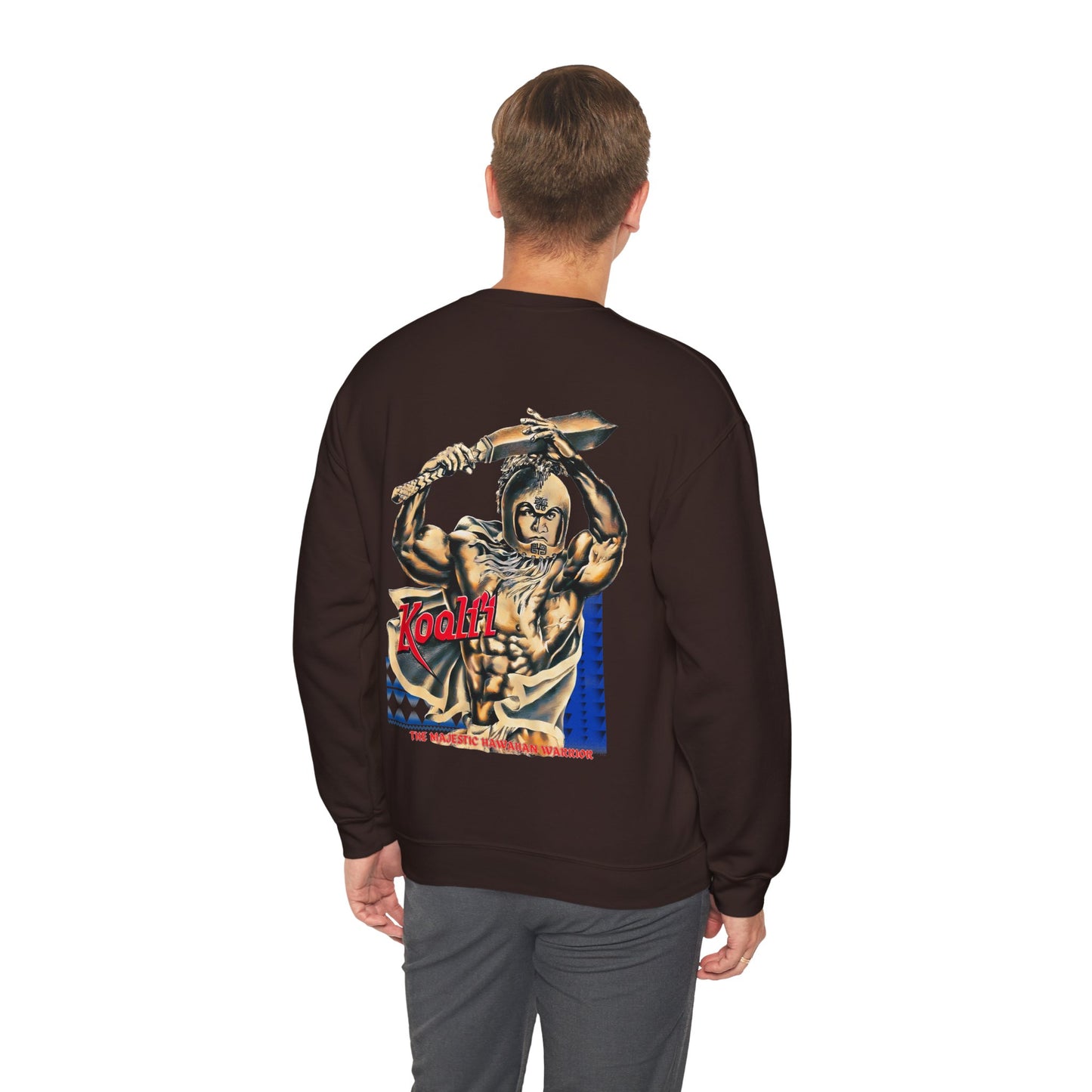 Hawaiian Strength Koali'i The Majestic Hawaiian Warrior Vintage Design 90s New Print Unisex Heavy Blend™ Crewneck Sweatshirt