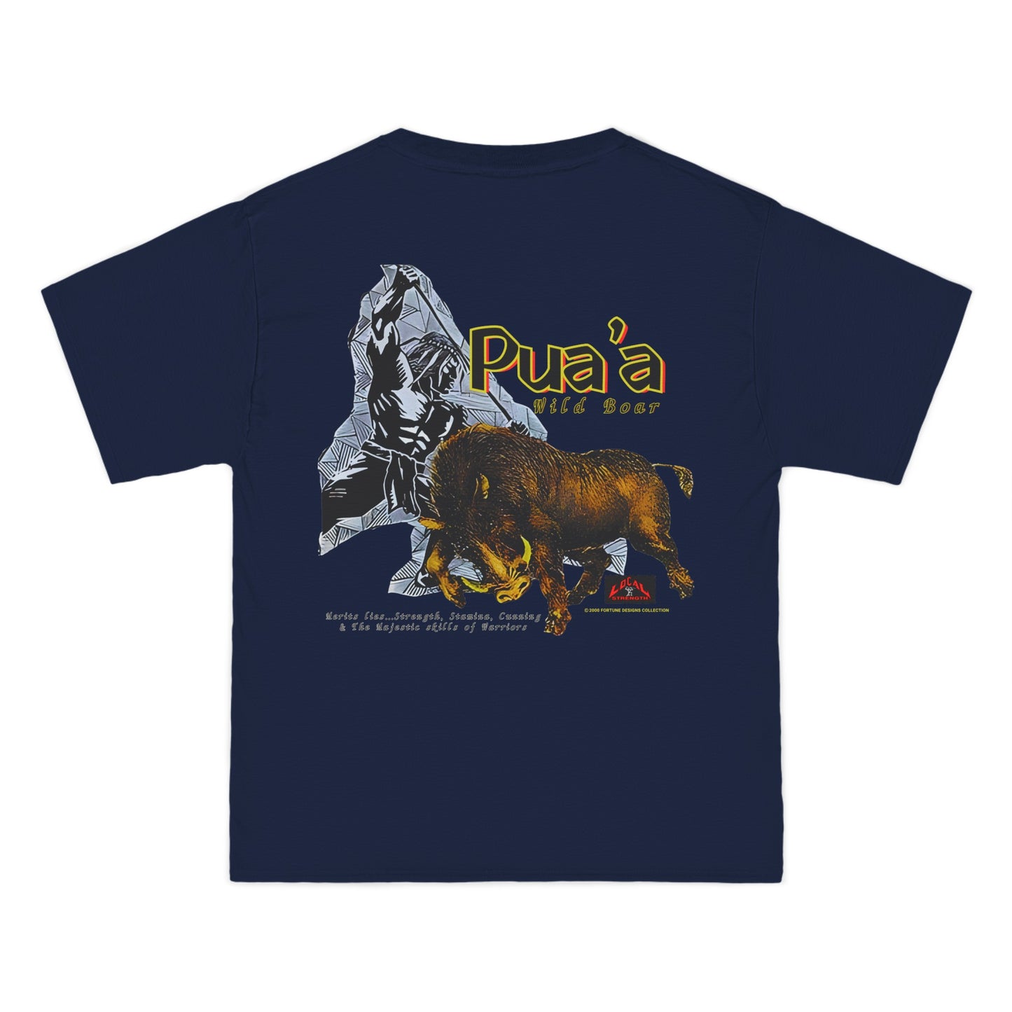 Local Strength Pua'a Wild Boar Vintage Design 90s New Print Beefy-T®  Short-Sleeve T-Shirt