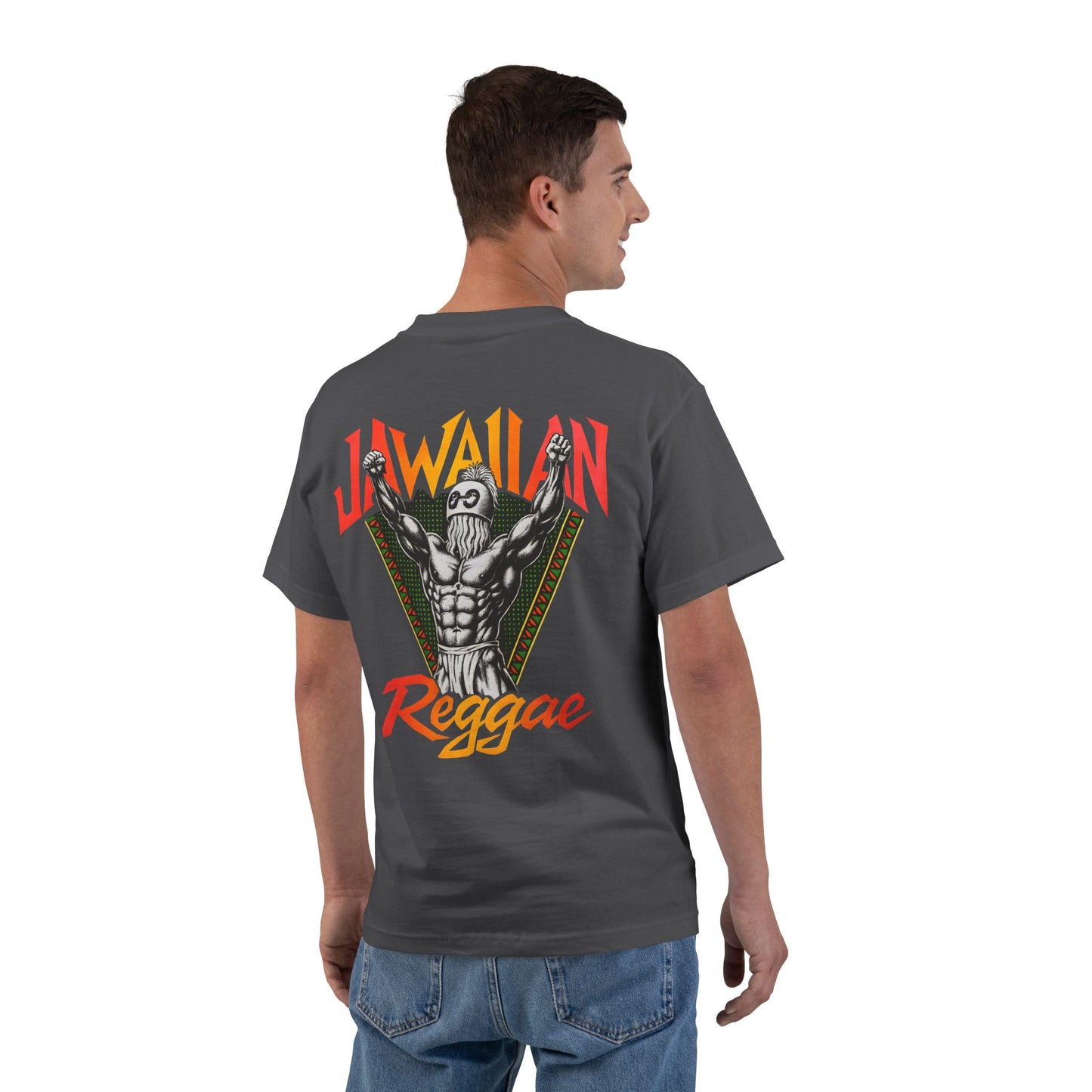 Jawaiian Strength Jawaiian Reggae Vintage Design 90s New Print Beefy-T®  Short-Sleeve T-Shirt