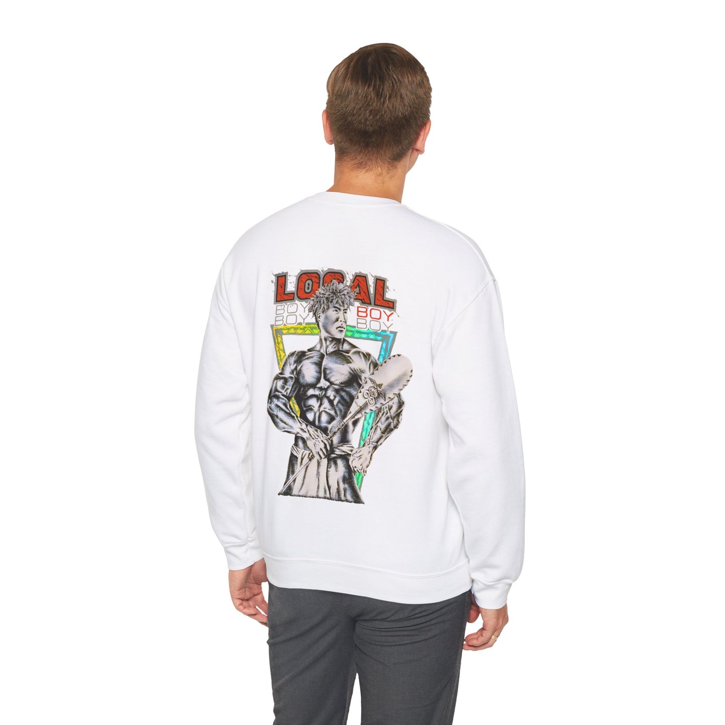 Hawaiian Strength Local Boy Vintage Design 90s New Print Unisex Heavy Blend™ Crewneck Sweatshirt