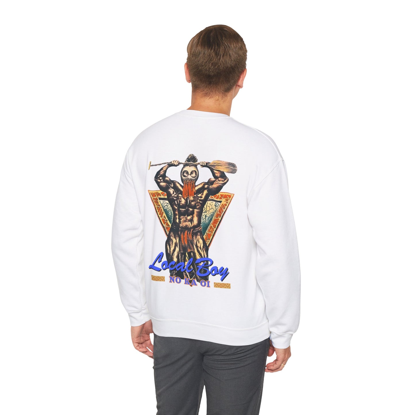 Hawaiian Strength Local Boy No Ka Oi Vintage Design 90s New Print Unisex Heavy Blend™ Crewneck Sweatshirt