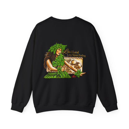 Hawaiian Strength Life of the Land Love Never Ending Unisex Heavy Blend™ Crewneck Sweatshirt