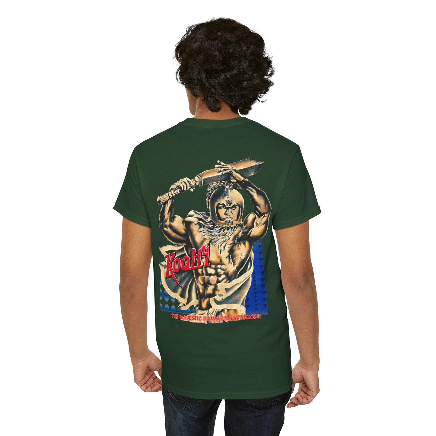 Hawaiian Strength Koali'i The Majestic Hawaiian Warrior Vintage Design 90s New Print Unisex Heavy Cotton Tee