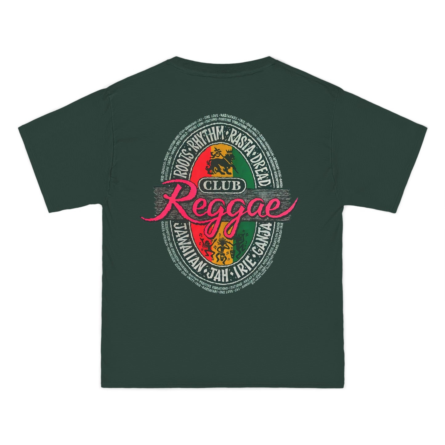 Jawaiian Strength Reggae Club Roots Rhythm Rasta Dread Jawaiian Jah Irie Ganja Vintage Design 90s New Print Beefy-T®  Short-Sleeve T-Shirt