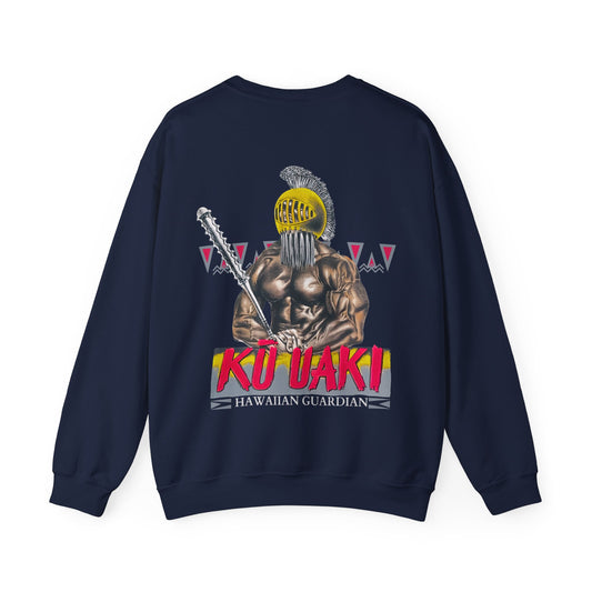 Hawaiian Strength Hawaiian Guardian Ku Uaki Vintage Design 90s New Print Unisex Heavy Blend™ Crewneck Sweatshirt