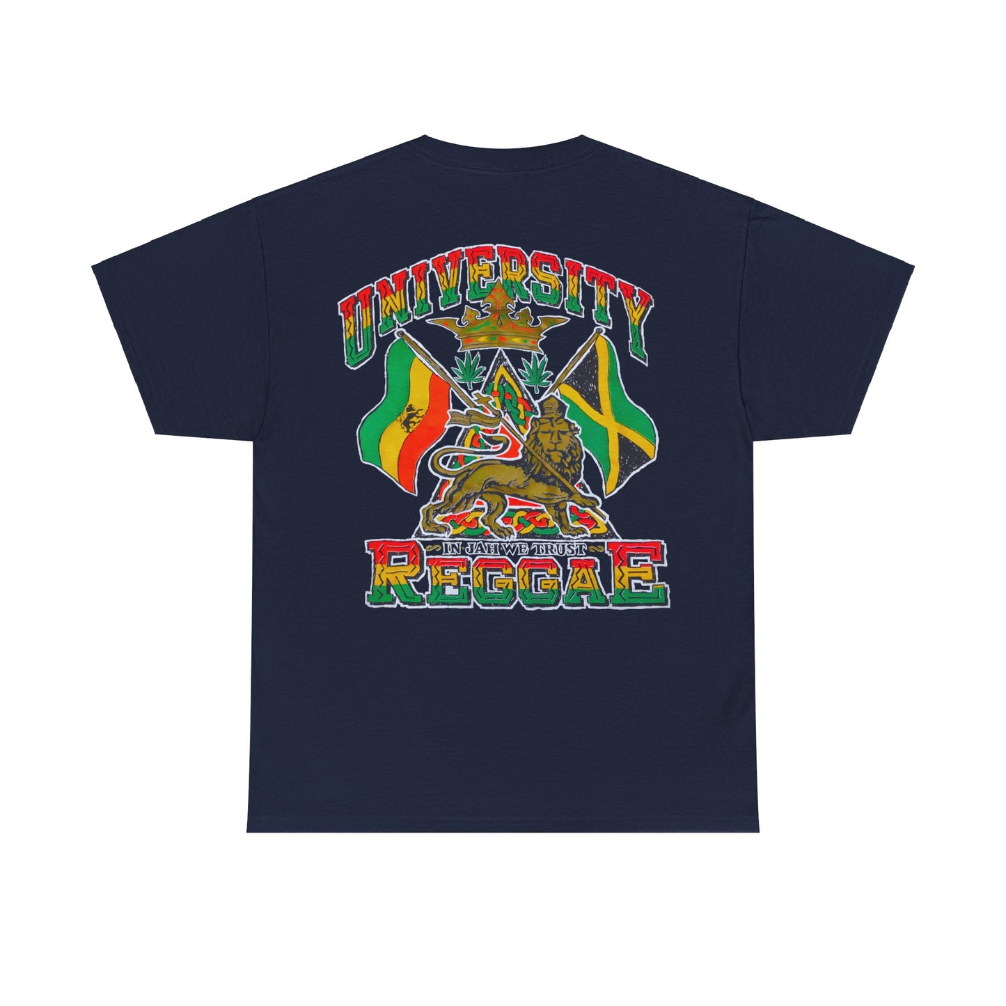 Jawaiian Strength University Reggae In Jah We Trust Vintage Design 90s New Print Unisex Heavy Cotton Tee