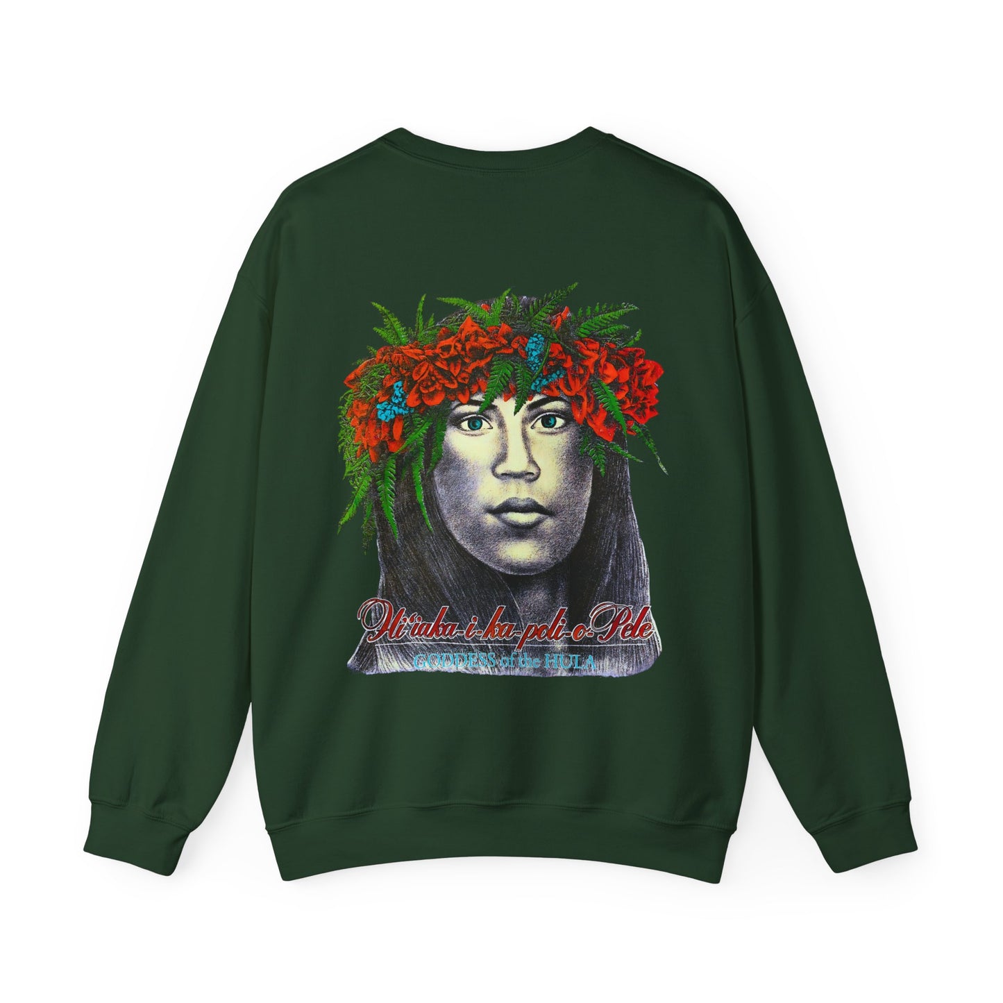 Hawaiian Strength Goddess of the Hula Hi'iaka-i-ka-poli-o-Pele Vintage Design 90s New Print Unisex Heavy Blend™ Crewneck Sweatshirt