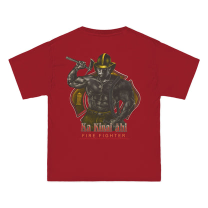 Hawaiian Strength Fire Fighter Ka Kainai ahi Vintage Design 90s New Print Beefy-T®  Short-Sleeve T-Shirt