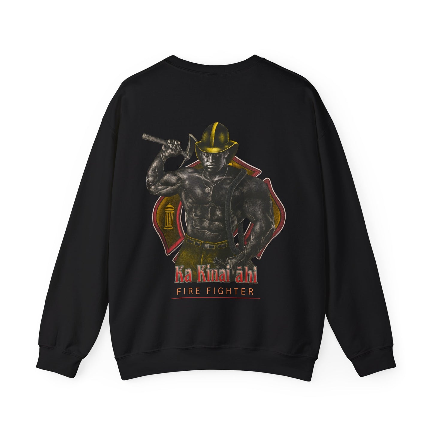 Hawaiian Strength Fire Fighter Ka Kainai ahi Vintage Design 90s New Print Unisex Heavy Blend™ Crewneck Sweatshirt