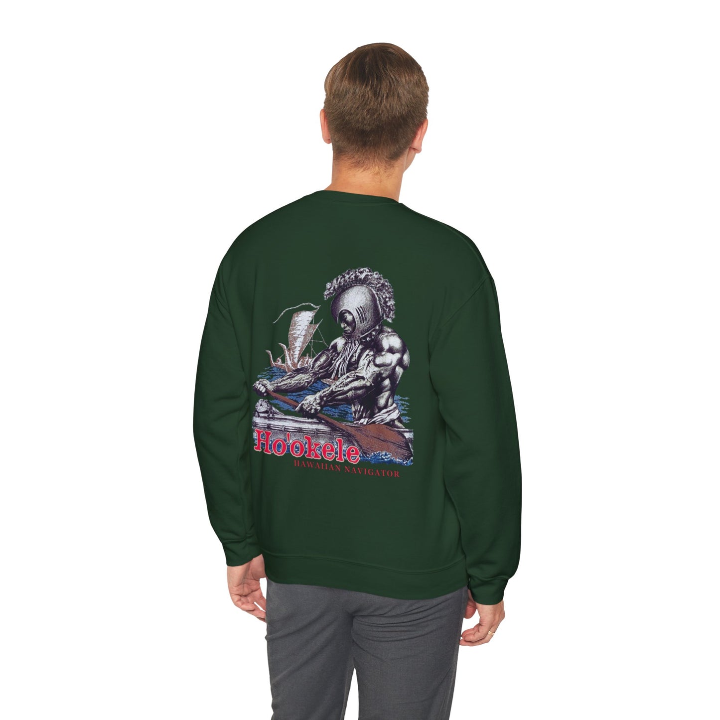 Hawaiian Strength Ho'okele Hawaiian Navigator Vintage Design 90s New Print Unisex Heavy Blend™ Crewneck Sweatshirt