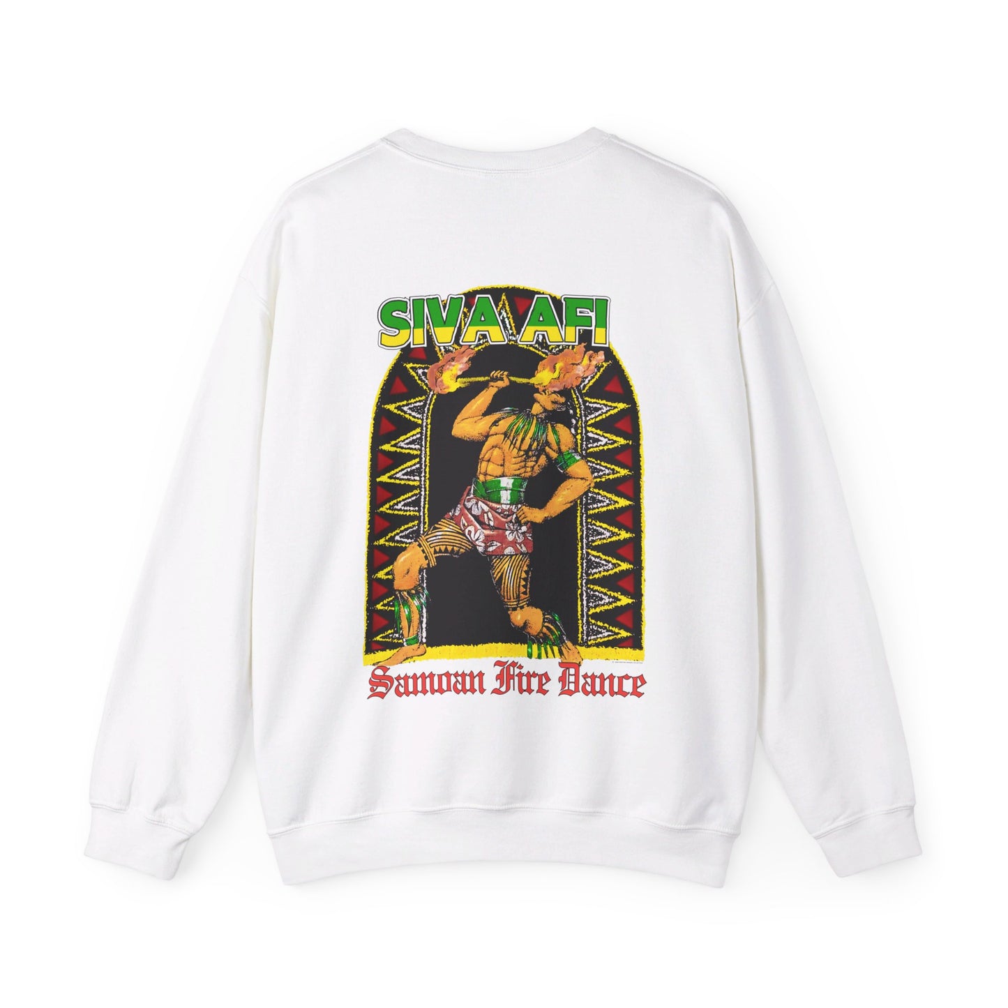 Samoan Strength Siva Afi Samoan Fire Dance Vintage Design 90s New Print Unisex Heavy Blend™ Crewneck Sweatshirt