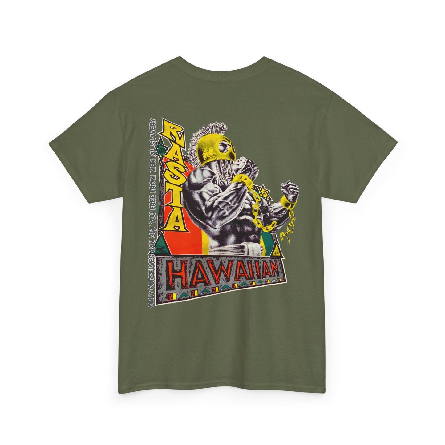 Hawaiian Strength Hawaiian Rasta Vintage Design 90s New Print T-shirt Unisex Heavy Cotton Tee