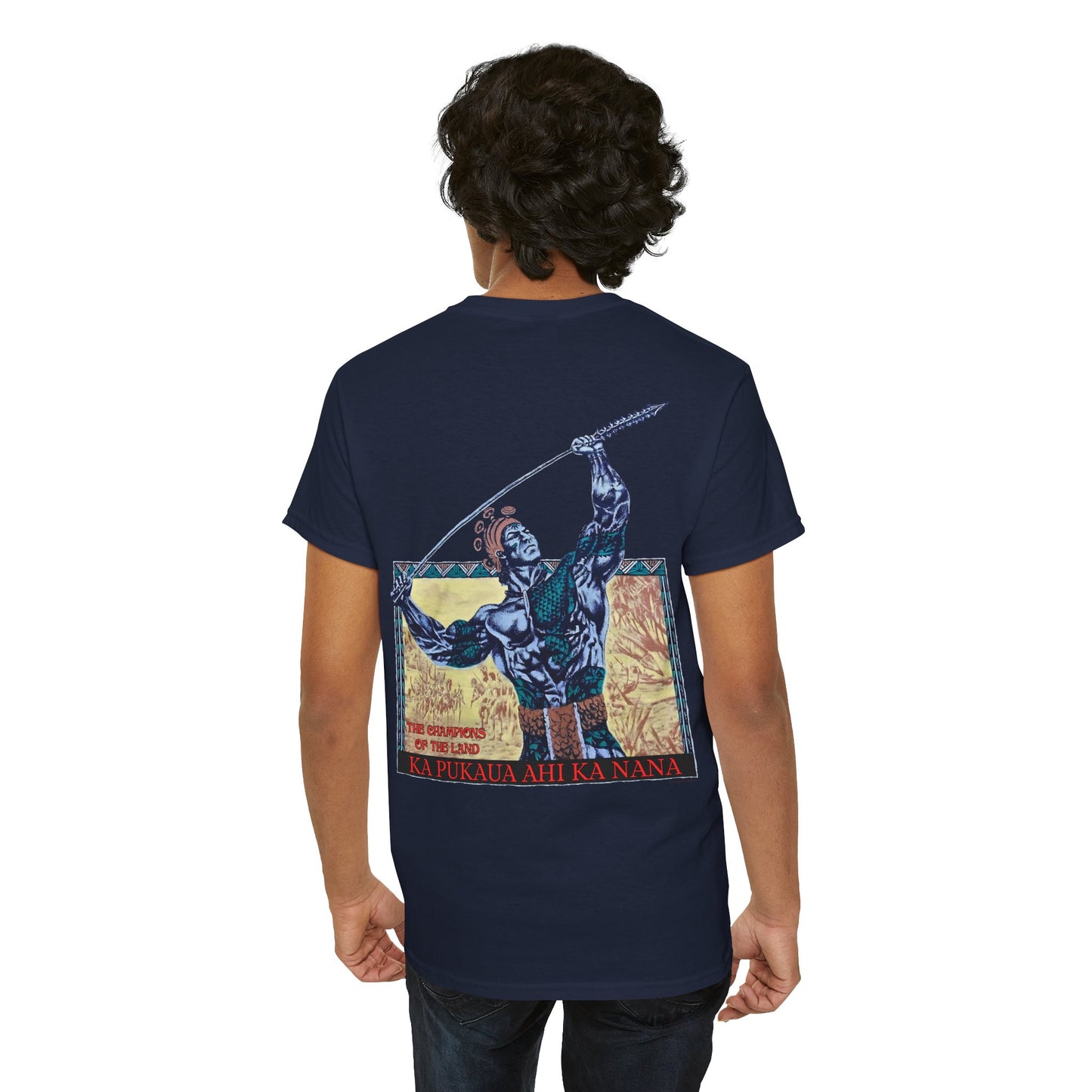 Hawaiian Strength The Champions of the Land Ka Pukaua Ahi Ka Nana Vintage Design 90s New Print Unisex Heavy Cotton Tee
