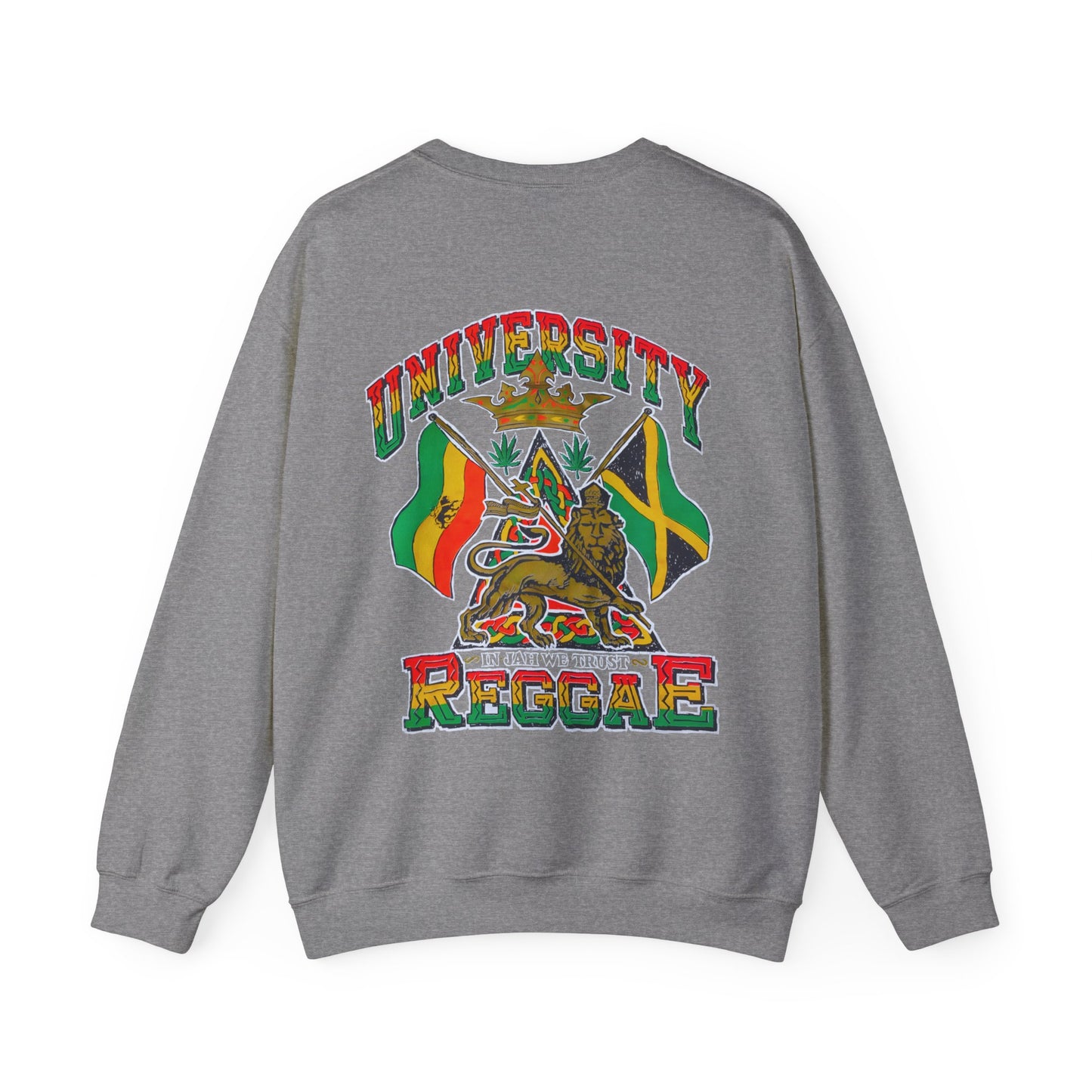 Jawaiian Strength University Reggae In Jah We Trust Vintage Design 90s New Print Unisex Heavy Blend™ Crewneck Sweatshirt