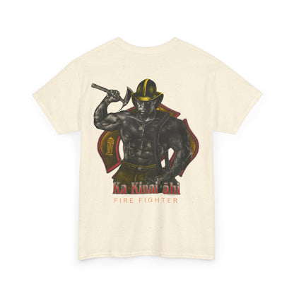 Hawaiian Strength Fire Fighter Ka Kainai ahi Vintage Design 90s New Print Unisex Heavy Cotton Tee