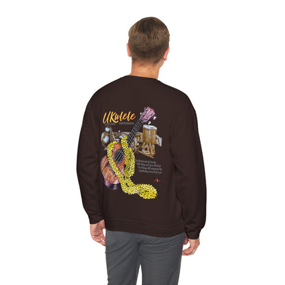 Hawaiian Strength Ukulele Hawaiian Instrument Vintage Design 90s New Print Unisex Heavy Blend™ Crewneck Sweatshirt