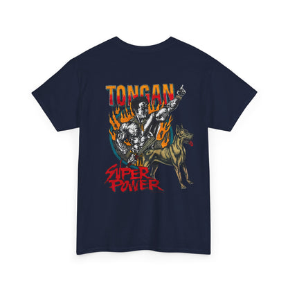 Local Strength Tongan Super Power Vintage 90s Design New Print Unisex Heavy Cotton Tee