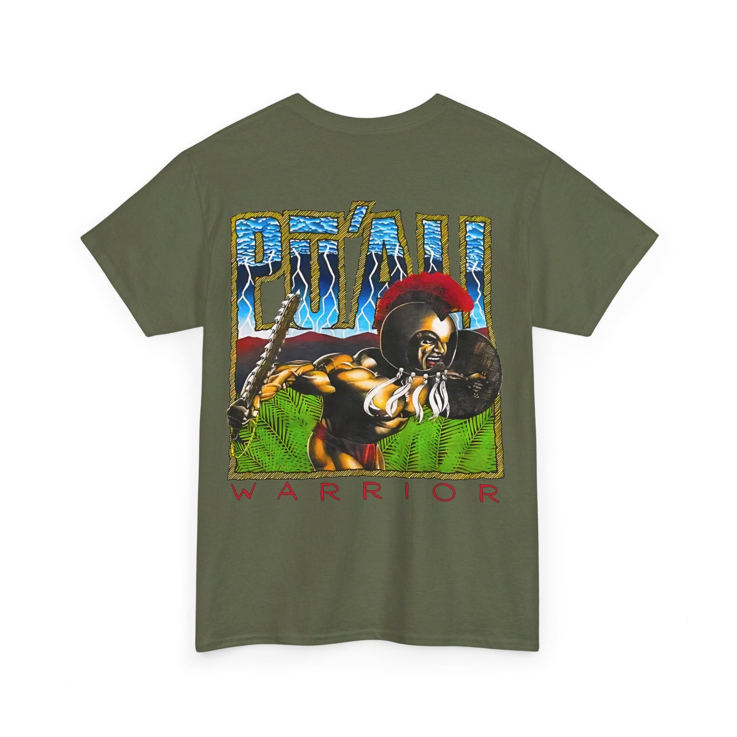 Hawaiian Strength Pu'ali Warrior Vintage Design 90s New Print Unisex Heavy Cotton Tee