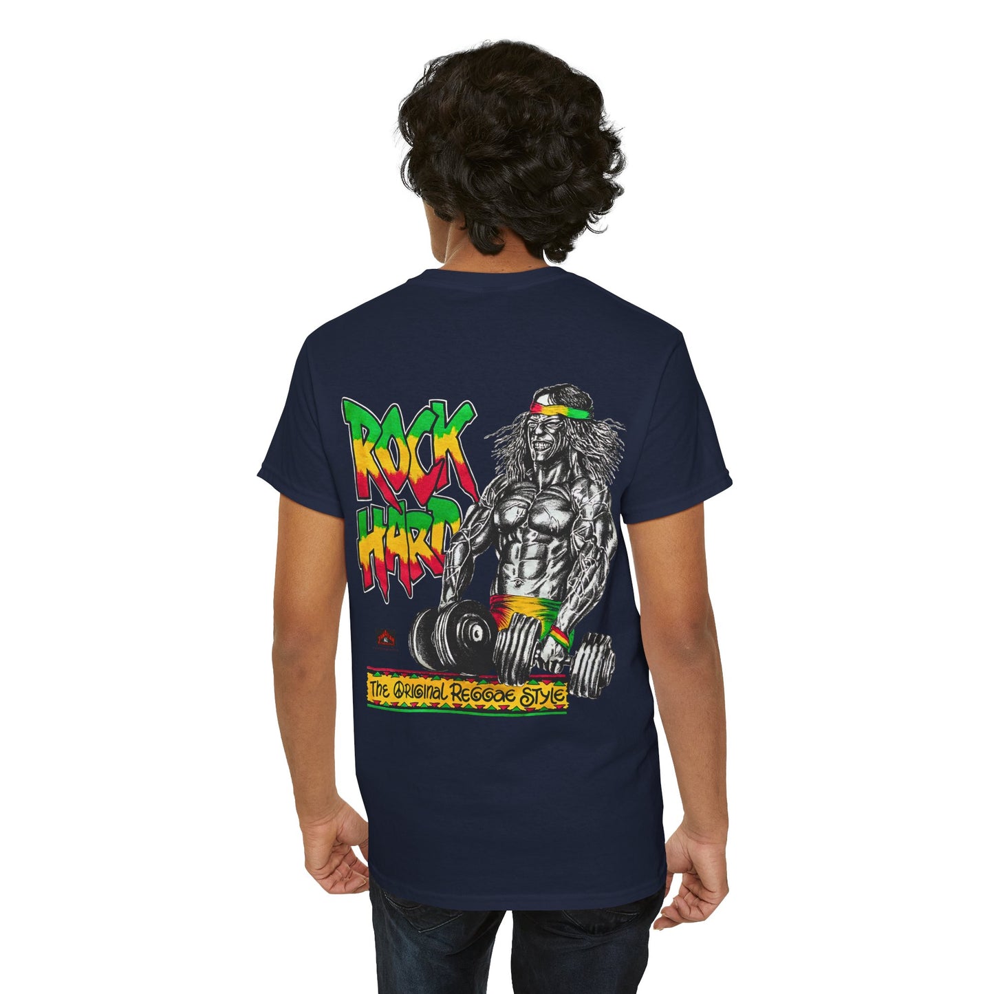 Jawaiian Strength Rock Hard The Original Reggae Style Vintage 90s Design New Print Unisex Heavy Cotton Tee
